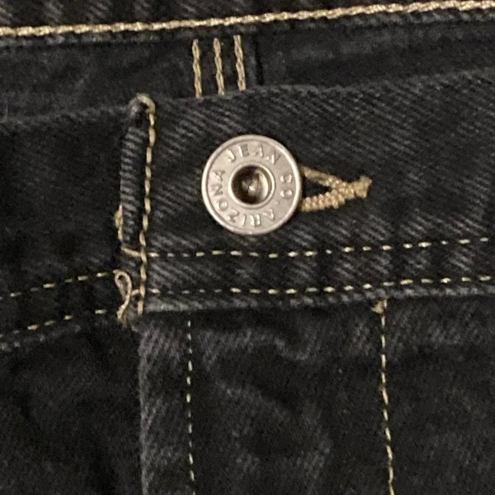 Vintage 90s Arizona black carpenter‎ jeans skater cuffs contrast stitching